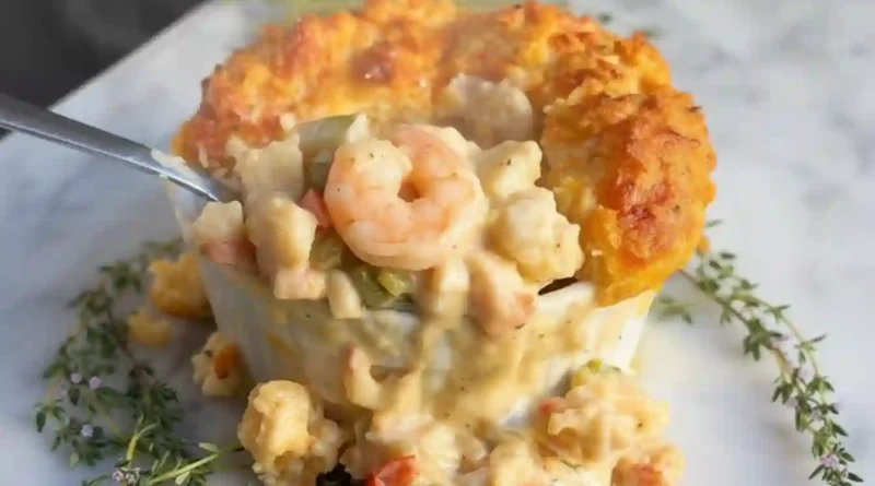 Cheddar Bay Biscuit Seafood Pot Pie