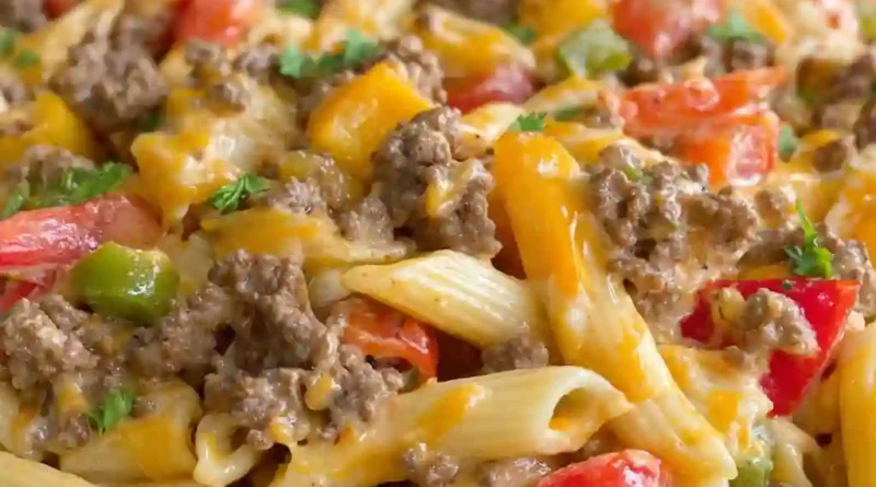 Cheesy Queso Taco Pasta