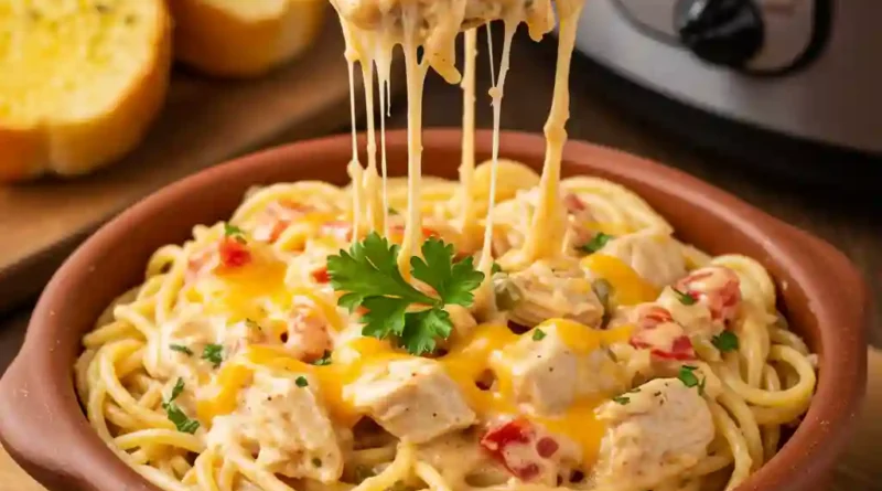 Crockpot Chicken Spaghetti