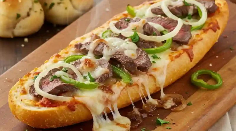 Philly Cheesesteak French Bread Pizza