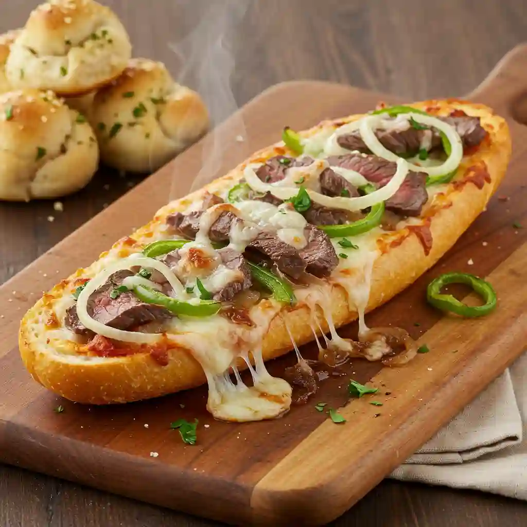 Philly Cheesesteak French Bread Pizza