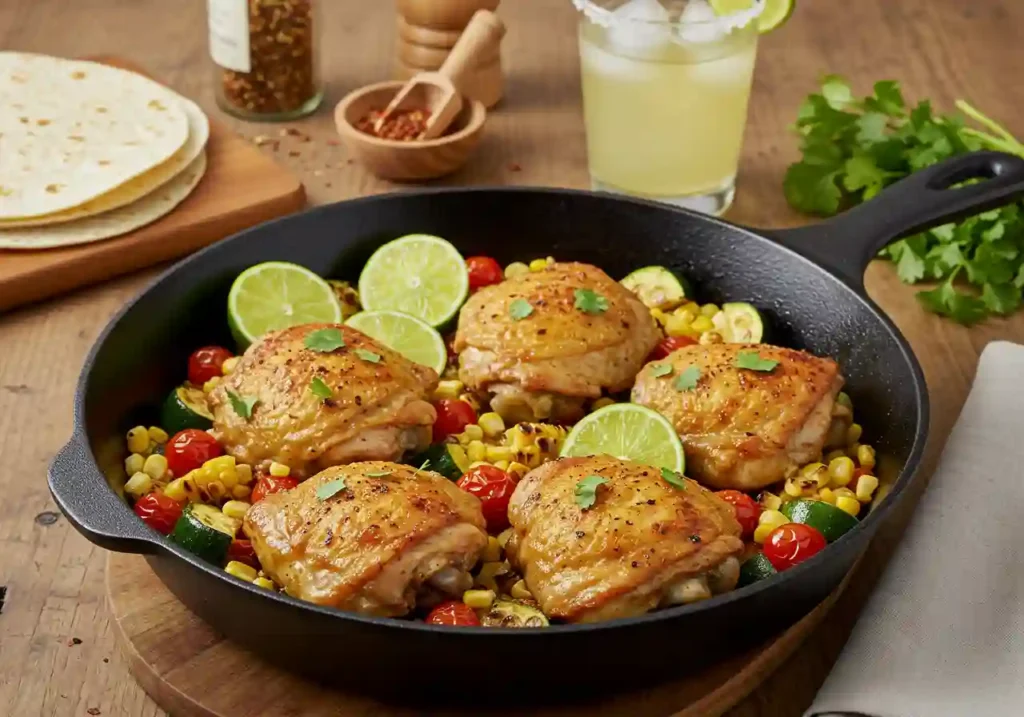 Cilantro Lime Chicken Thighs Skillet