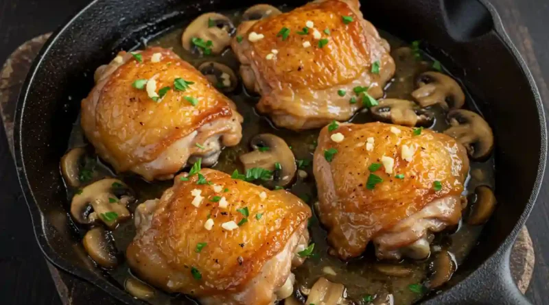 Garlic Mushroom Chicken Thighs