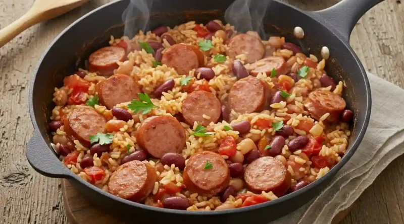One Pot Cajun Rice and Beans