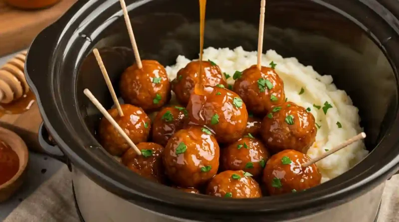 Slow Cooker Honey Buffalo Meatballs