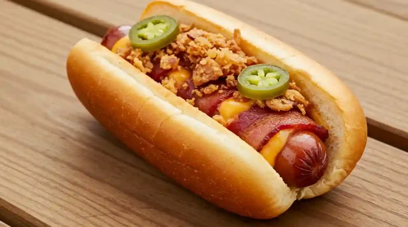 Bacon-Wrapped Cheese-Stuffed Hot Dogs