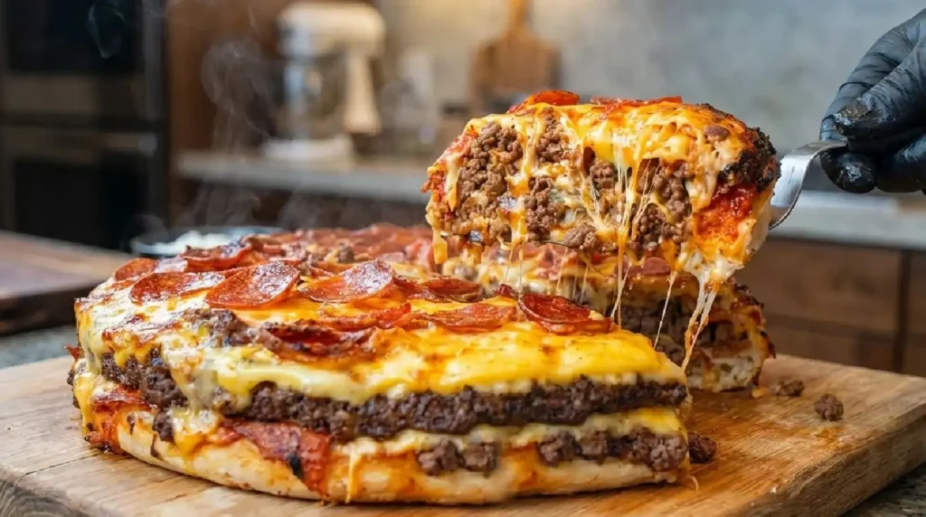 Cheeseburger Pepperoni Pizza Recipe