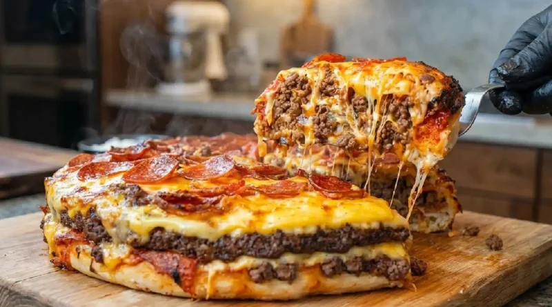 Cheeseburger Pepperoni Pizza Recipe