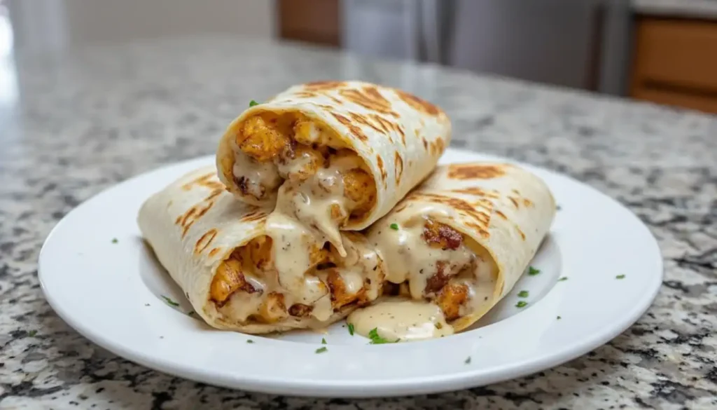 Easy Cheesy Garlic Chicken Wraps Recipe