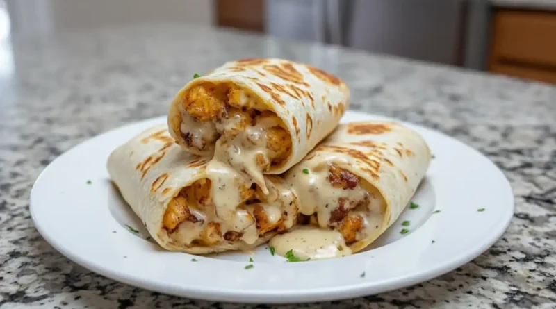 Easy Cheesy Garlic Chicken Wraps Recipe