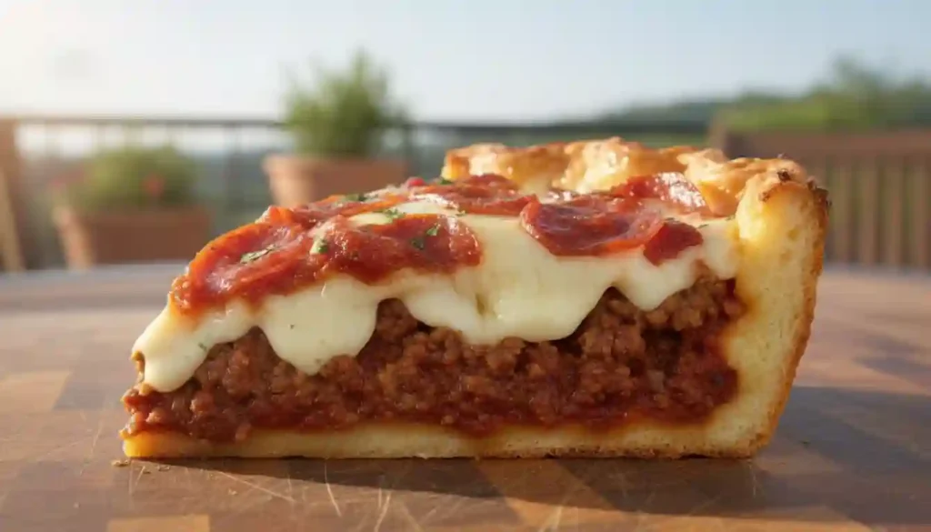 Deep Hamburger Sausage Pepperoni Bake