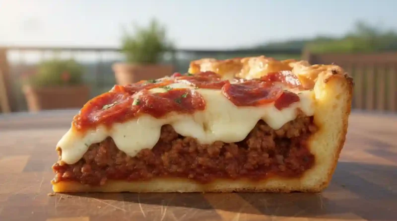 Deep Hamburger Sausage Pepperoni Bake