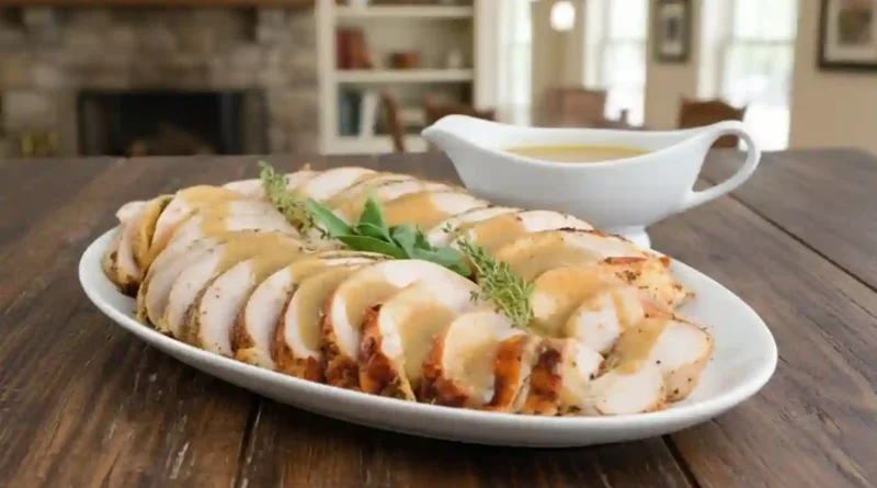 Roasted Turkey Breast with Herb Butter and Gravy