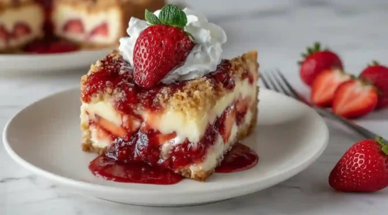 Strawberry Cheesecake Dump Cake