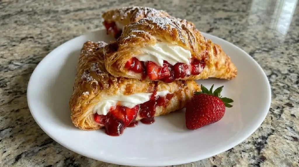Flaky Strawberry Cheesecake Turnovers Recipe