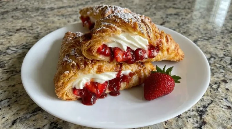 Flaky Strawberry Cheesecake Turnovers Recipe