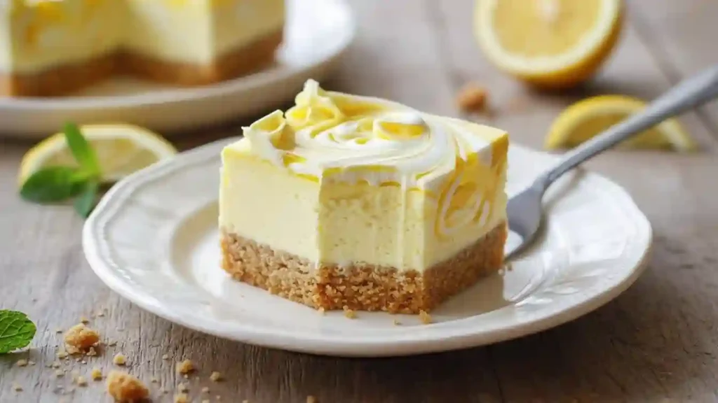 Lemon Marbled Cheesecake Bars