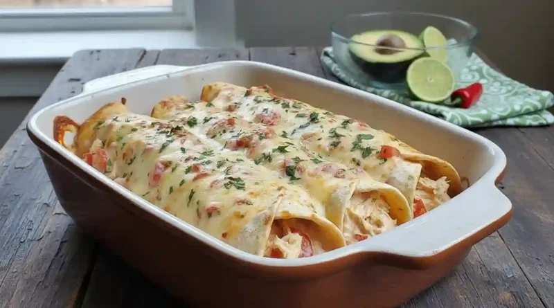 Queso Chicken Enchiladas Recipe