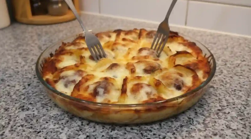 Amazing Layer Potatoes and Meatballs Recipe