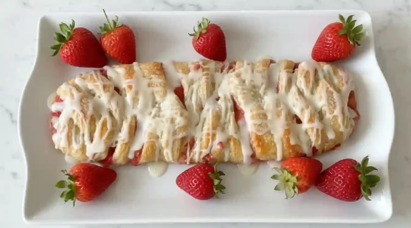 Braided Strawberry Cream Cheese Pastry