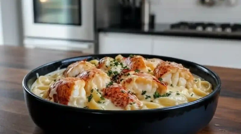 Cajun-Style Seafood Alfredo with Lobster, Crab, and Salmon