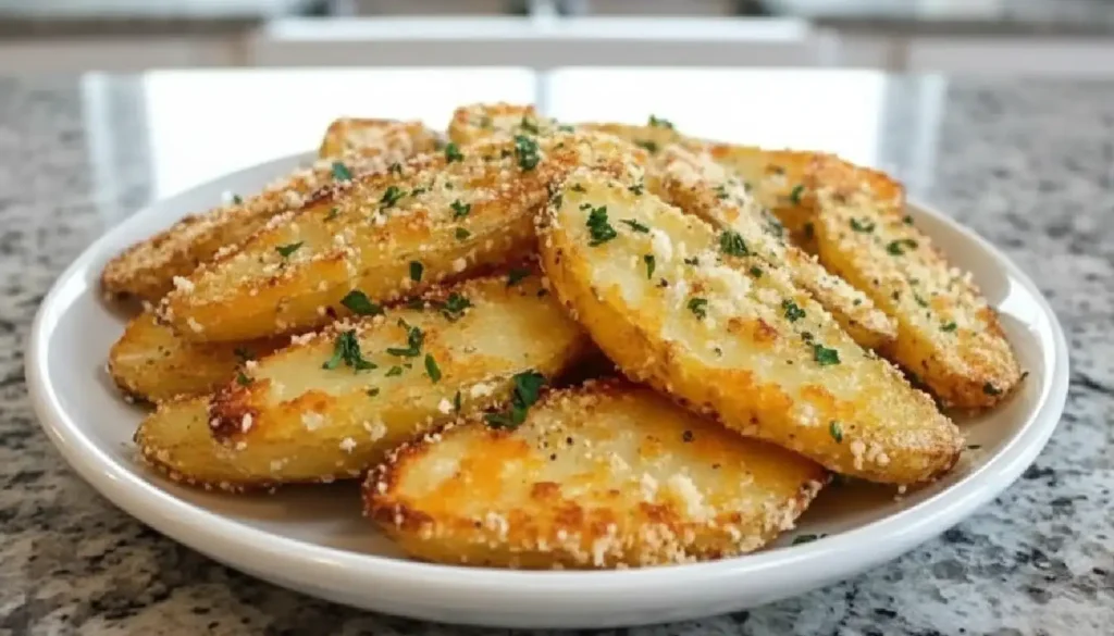 Crispy Baked Garlic Parmesan Potato Wedges