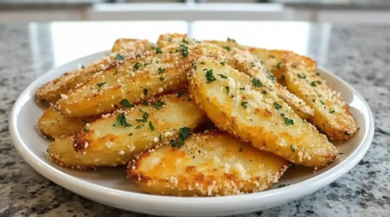 Crispy Baked Garlic Parmesan Potato Wedges