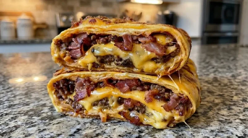 Garlic Butter Bacon Cheeseburger Rollups