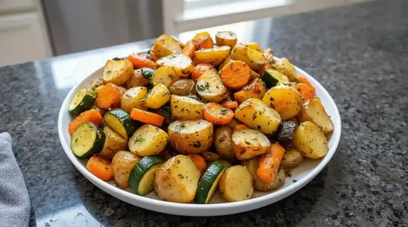 Garlic Herb Roasted Potatoes Carrots and Zucchini