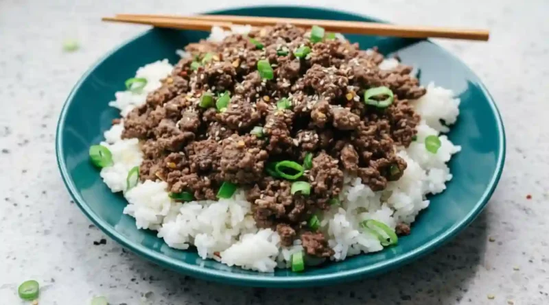Korean Ground Beef and Rice Bowls