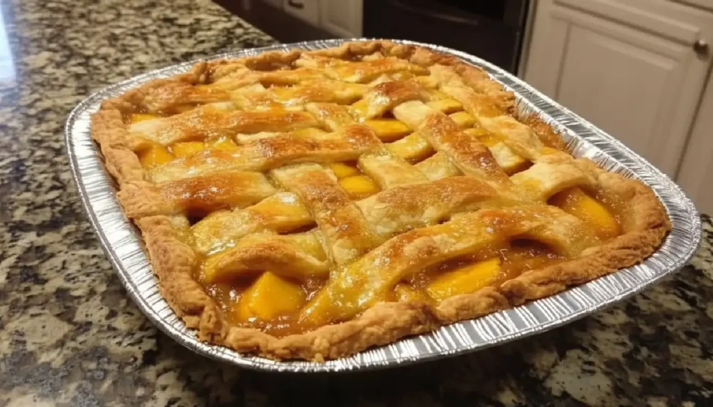 Homemade Peach Pie with Flaky Crust and Juicy Peach Filling