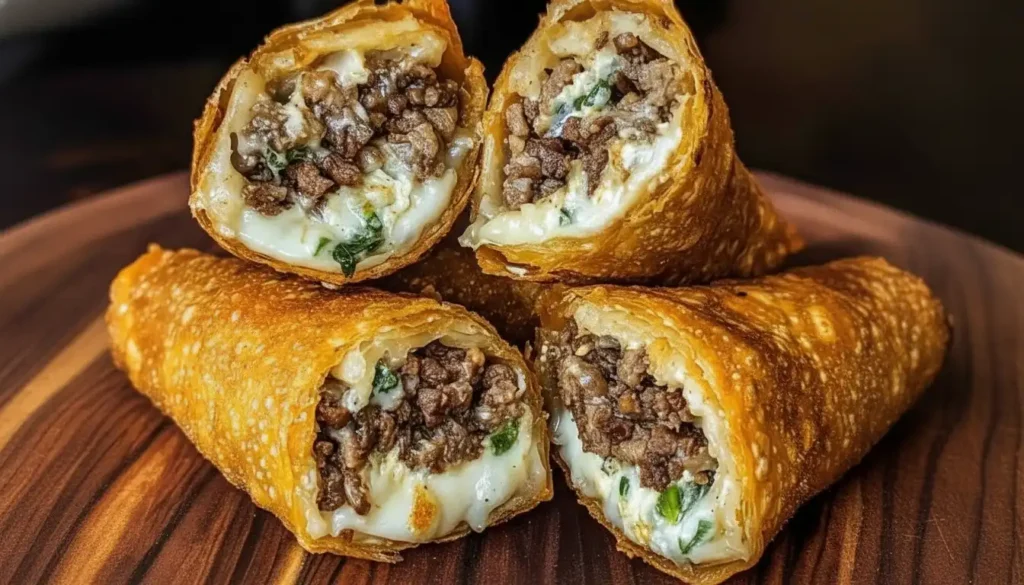 Philly Cheesesteak Egg Rolls recipe