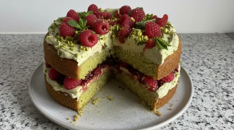 Pistachio Raspberry Cake
