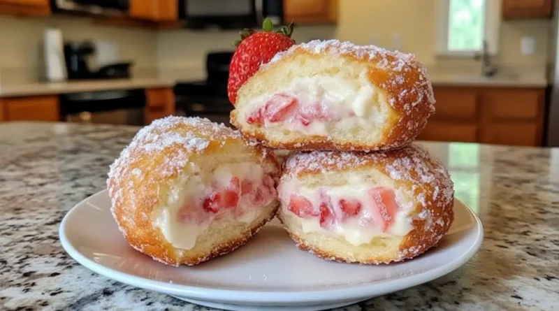 Strawberry Cheesecake Stuffed Donuts