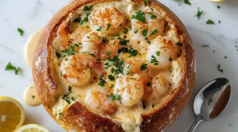 Stuffed Seafood Bread Bowl recipe