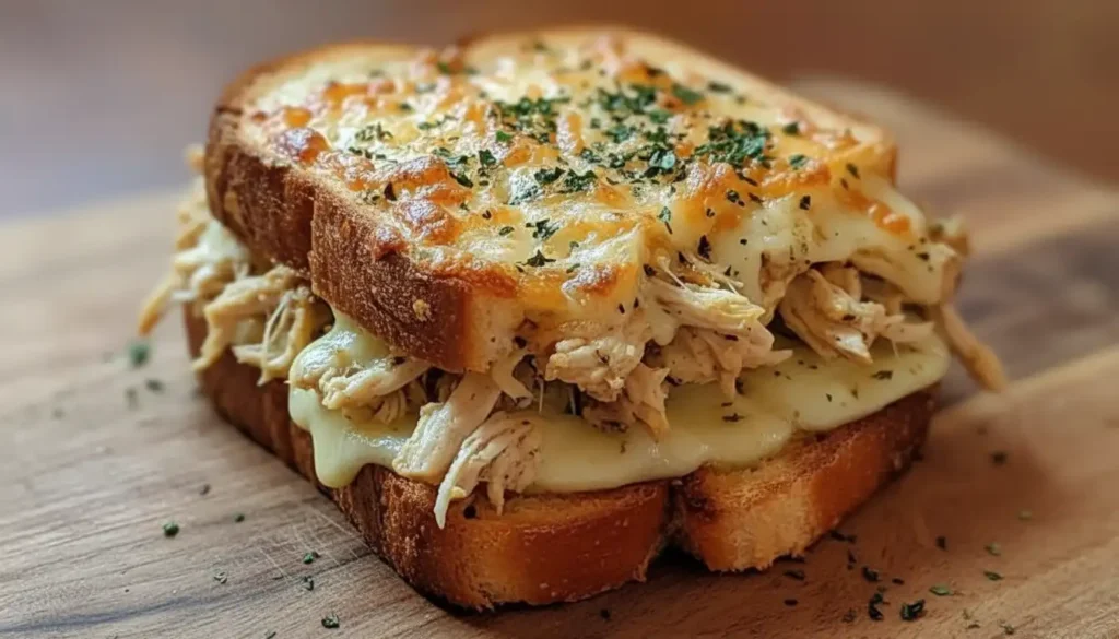 Cheesy Chicken Garlic Bread Sandwich