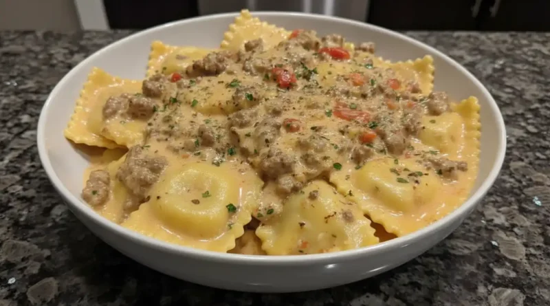 Creamy Cajun Sausage Ravioli
