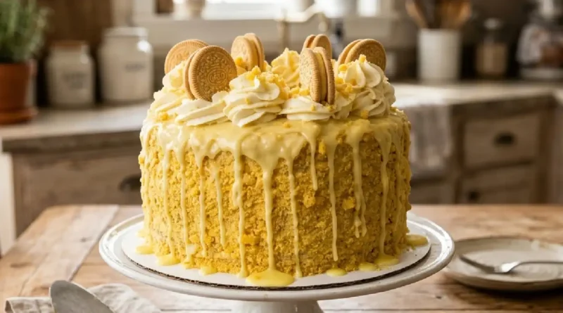Easy Homemade Lemon Crunch Cake Recipe