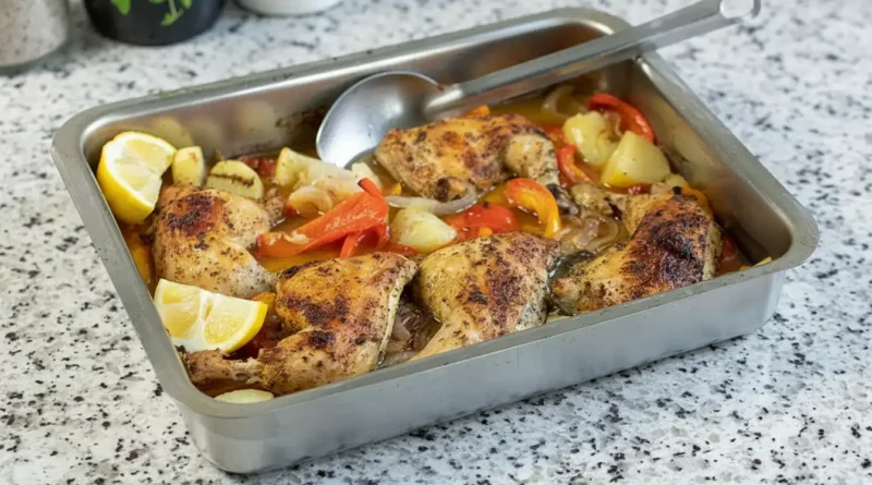 Easy One-Pan Roasted Chicken with Peppers and Onions