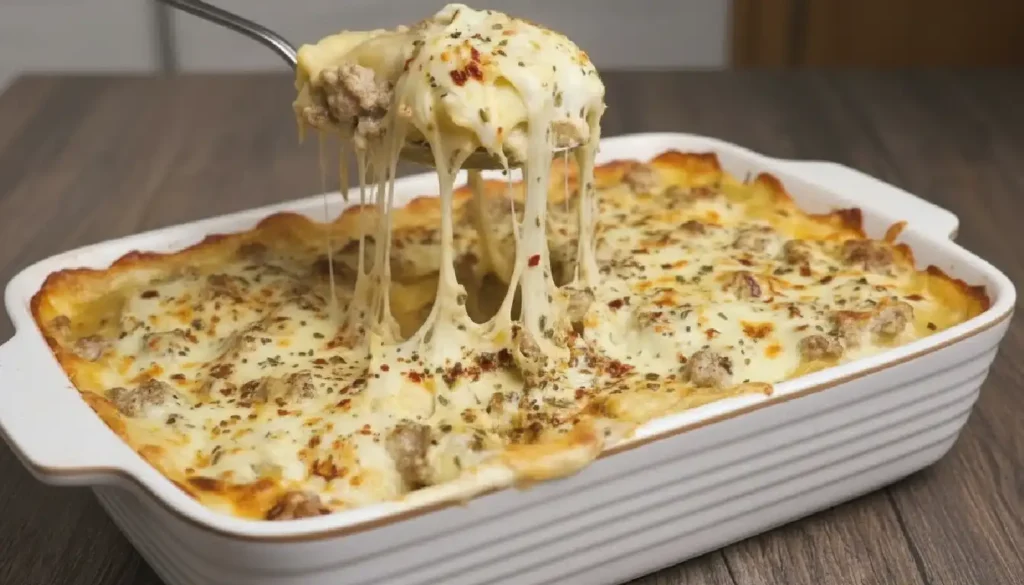 Italian Sausage Alfredo Ravioli Lasagna