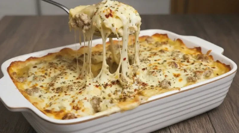 Italian Sausage Alfredo Ravioli Lasagna