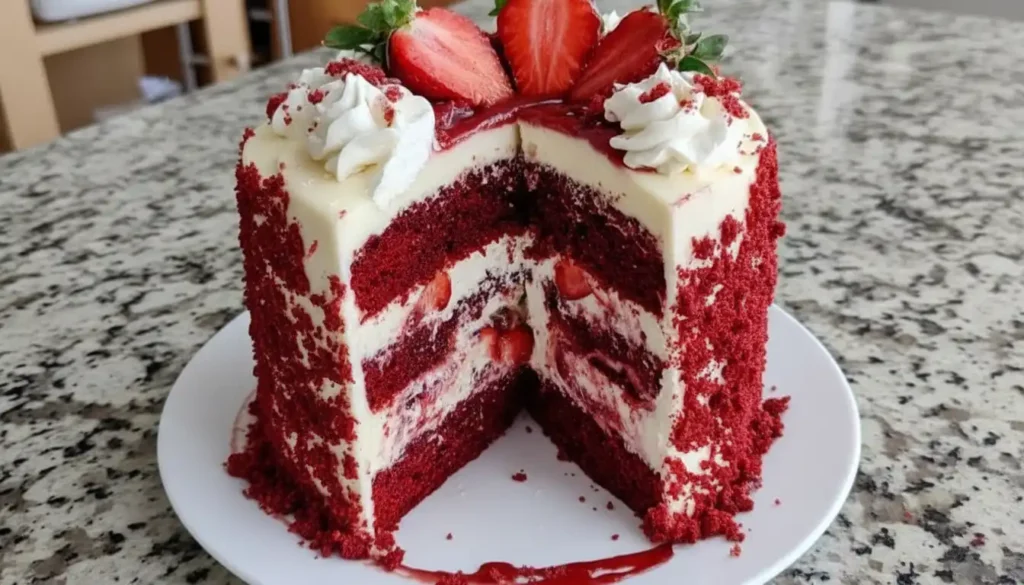 Strawberry Red Velvet Cheesecake Recipe