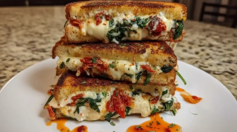 Sun-Dried Tomato, Spinach, and Ricotta Grilled Cheese