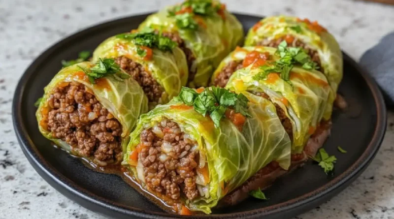 Cabbage Rolls with Ground Beef