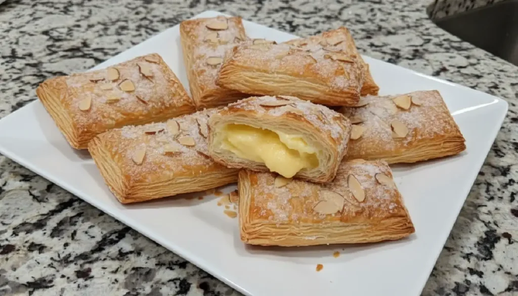 Custard Almond Puff Pastries