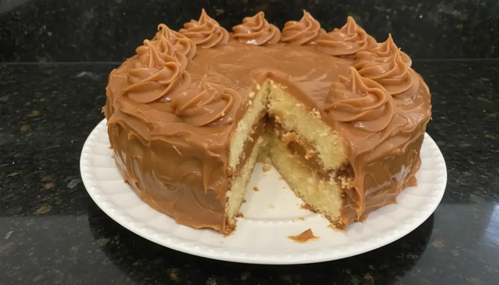 The Best Moist Vanilla Cake with Caramel