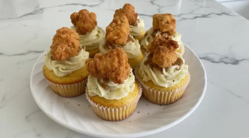 Cornbread Fried Chicken and Mashed Potato Cupcakes
