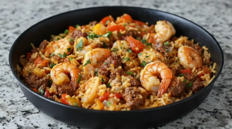 Shrimp Sausage Dirty Rice