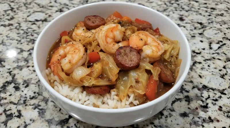 Shrimp and Sausage Cabbage Bowll