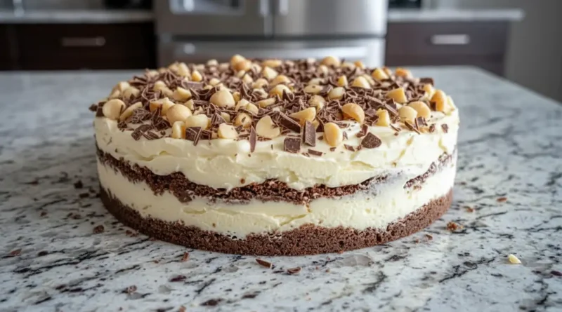 White German Chocolate Cake with Cheesecake Center